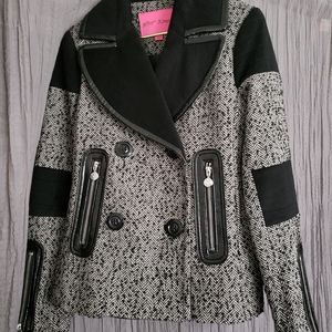 Betsey Johnson herringbone peacoat